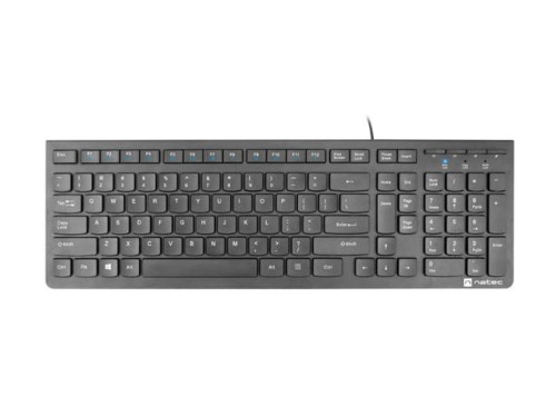 Klawiatura przewodowa Natec Discus 2 multimedialna slim USB czarna - 1066149
