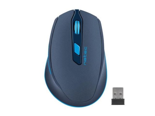 Mysz bezprzewodowa Natec Siskin optyczna 2400 DPI niebieska z cichym klikiem - 784440