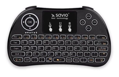 Klawiatura bezprzewodowa Savio KW-02 do TV Box, Smart TV, PS3, XBOX360, PC, podświetlana - 782505