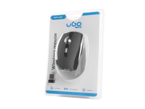 Mysz bezprzewodowa UGO MY-03 optyczna 1800 DPI czarna - 700217