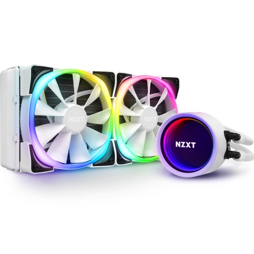 Chłodzenie wodne NZXT Kraken X53 White 240mm RGB podświetlane wentylatory i pompa - 1123323