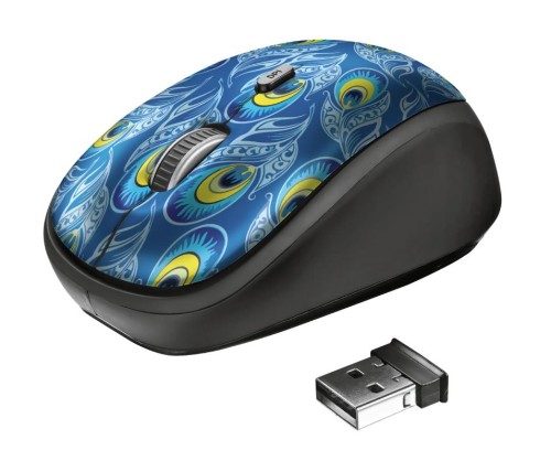 Mysz Trust Yvi Wireless Peacock 23388 (optyczna; 1600 DPI; kolor niebieski) - 784599