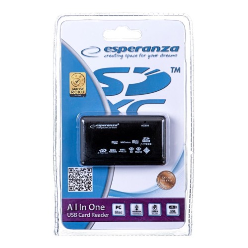 Czytnik kart Esperanza EA119 (Zewnętrzny; CF, MMC, SD, SDHC, SDXC) - 1411098
