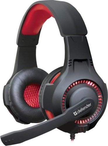 Słuchawki z mikrofonem Defender WARHEAD G-450 podświetlane USB Gaming + GRA czarno-czerwone - 968841