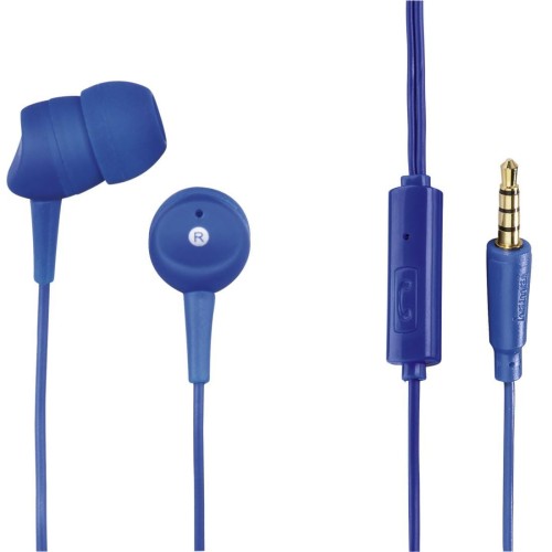 Słuchawki z mikrofonem Hama BASIC4PHONE douszne niebieskie - 969128
