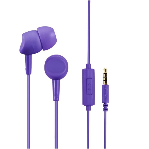 Słuchawki z mikrofonem Hama BASIC4PHONE dokanałowe fioletowe - 969154