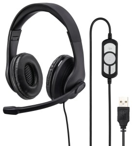 Słuchawki z mikrofonem Hama HS-USB 300, czarne