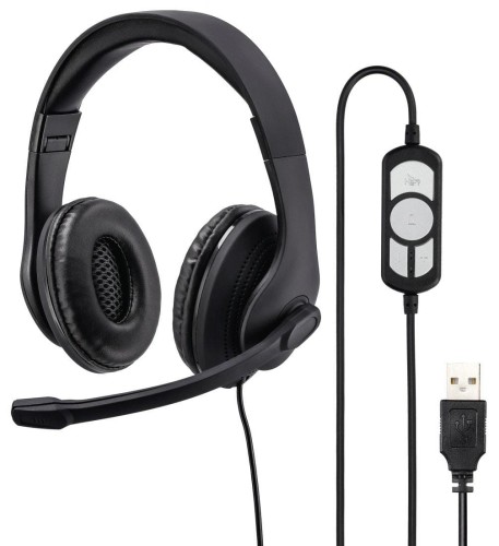 Słuchawki z mikrofonem Hama HS-USB 300, czarne - 969162