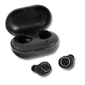 Słuchawki z mikrofonem Qoltec bezprzewodowe Twins Stereo | Power bank | BT5.0 | Super bass | czarne