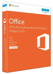 PROGRAM OFFICE 2016 UŻYTKOWNICY DOMOWI I MAŁE FIRMY 1U 1STANOWISKO