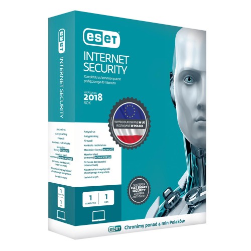 Oprogramowanie ESET Internet Security dla 1 komputera - przedłużenie licencji, 24 m-cy, upg., BOX - 689207