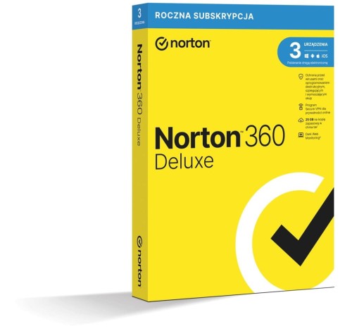 Norton 360 Deluxe 3D/12M BOX (NIE WYMAGA KARTY) - 877327