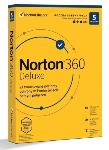 Norton 360 Deluxe 5D/12M BOX (NIE WYMAGA KARTY) - 1297862