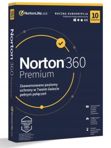 Norton 360 Premium 10D/12M BOX (NIE WYMAGA KARTY) - 1297860