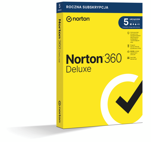 Norton 360 Deluxe 5D/12M  ESD (NIE WYMAGA KARTY) - 877321