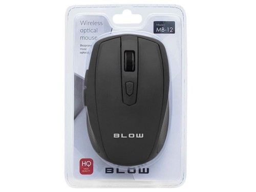 Mysz BLOW MB-12 84-006# (optyczna; 1000 DPI, 1200 DPI, 1600 DPI; kolor czarny - 784080