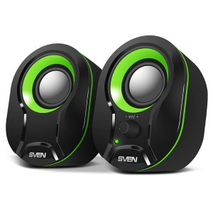 SVEN GŁOŚNIKI 2.0 290 BLACK GREEN 2X2,5W