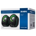 SVEN GŁOŚNIKI 2.0 290 BLACK GREEN 2X2,5W - 928374