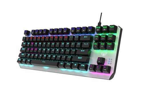 Klawiatura przewodowa dla graczy Aula Aegis Gaming mechaniczna, podświetlana, TKL, RED SWITCH - 984486