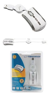 Mysz przewodowa Esperanza CELANEO MINI EM109W optyczna biała