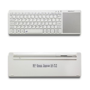 Klawiatura bezprzewodowa Qoltec Touchpad | 2.4GHz | Biała