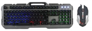 Zestaw przewodowy klawiatura + mysz  Rebeltec INTERCEPTOR Gaming USB szary metal