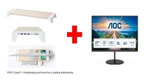 MONITOR AOC LED 27" Q27V4EA+POUT Eyes7 podstawka pod monitor z szybką ładowarką biała