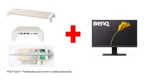 MONITOR BENQ LED 23,8" GW2480+POUT Eyes7 podstawka pod monitor z szyb. ładowarką biała