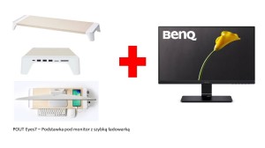 MONITOR BENQ LED 23.8" GW2475H+POUT Eyes7 podstawka pod monitor z szyb. ładowarką biała