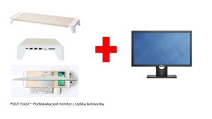 MONITOR DELL LED 21,5" E2216HV+POUT Eyes7 podstawka pod monitor z szyb. ładowarką biała