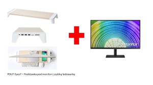 MONITOR SAMSUNG LED 32" LS32A600UUUXEN+POUT Eyes7 podstawka pod monitor z szyb. ładowarką biała