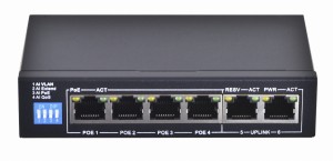Extralink EUROS V2 | Switch PoE | 4x 100Mb/s PoE/PoE+, 2x RJ45 Uplink 100Mb/s, 60W