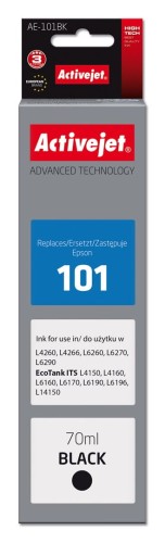 Activejet Tusz AE-101BK Buteleczka z atramentem (zamiennik Epson 101; Supreme; 70 ml; czarny) - 1545692
