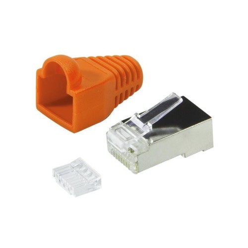 Wtyk RJ45 CAT.6 FTP LogiLink MP0022O z osłonką, pomarańczowy 100szt - 1321757