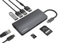 Stacja dokująca USB Natec Fowler 2 Multi Port 2x USB-C PD, 3x USB 3.0, HDMI 4K, RJ45, USB-C, SD, Micro SD - 1068462
