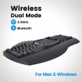 Klawiatura bezprzewodowa Perixx PERIBOARD-612 Mac i Windows 2,4 GHz i Bluetooth Ergonomic czarna - 1405820