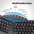 Klawiatura bezprzewodowa Perixx PERIBOARD-612 Mac i Windows 2,4 GHz i Bluetooth Ergonomic czarna - 1405821