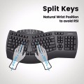 Klawiatura bezprzewodowa Perixx PERIBOARD-612 Mac i Windows 2,4 GHz i Bluetooth Ergonomic czarna - 1405822