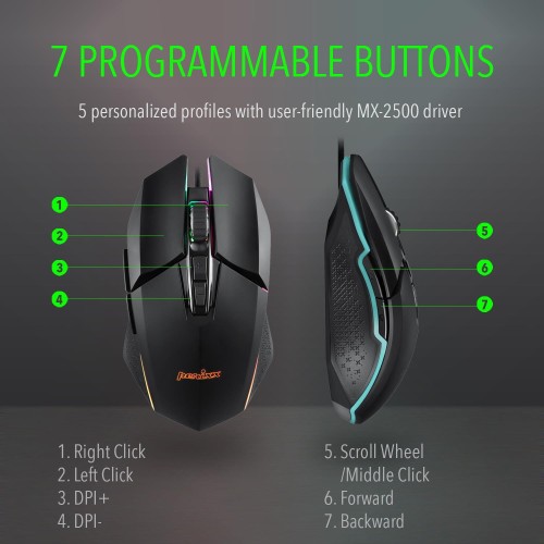 Mysz przewodowa Perixx MX-2500 10800dpi Gaming - 1405988