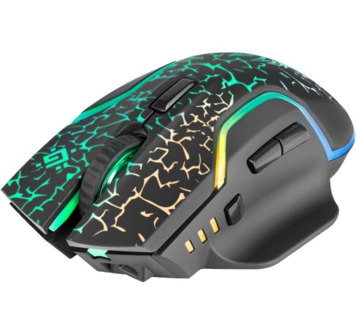 Mysz bezprzewodowa Defender ONESHOT GM-067 optyczna 3200dpi czarna RGB AKUMULATOR 7 przycisków Gaming - 1188304