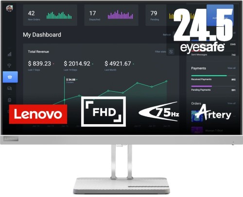 Monitor Lenovo L25e-40 24,5" 16:9 1920x1080 3000:1 Cloud Grey - 1592677
