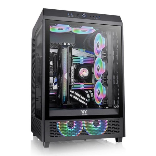 THERMALTAKE THE TOWER 500 TEMPERED GLASS*3 120MM*2 - BLACK CA-1X1-00M1WN-00 - 1603910