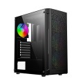 GEMBIRD OBUDOWA FORNAX 400X MIDI-TOWER (2X USB 3.0, 1X USB 2.0, HD AUDIO, SZKLANY PANEL BOCZNY, PODŚWIETLENIE ARGB) CZARNA - 1606855