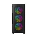 GEMBIRD OBUDOWA FORNAX 400X MIDI-TOWER (2X USB 3.0, 1X USB 2.0, HD AUDIO, SZKLANY PANEL BOCZNY, PODŚWIETLENIE ARGB) CZARNA - 1606857