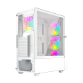 GEMBIRD OBUDOWA FORNAX 4000W MIDI-TOWER (2X USB 3.0, 1X USB 2.0, HD AUDIO, SZKLANY PANEL BOCZNY, PODŚWIETLENIE ARGB) BIAŁA - 1503135