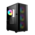 GEMBIRD OBUDOWA FORNAX 4000 MIDI-TOWER (2X USB 3.0, 1X USB 2.0, HD AUDIO, SZKLANY PANEL BOCZNY, PODŚWIETLENIE ARGB) CZARNA - 1503119
