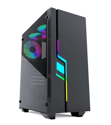 GEMBIRD OBUDOWA FORNAX 2000RGB MIDI-TOWER (USB 3.0, HD AUDIO) PODŚWIETLENIE RGB, GAMINGOWY DESIGN, CZARNA - 1503098