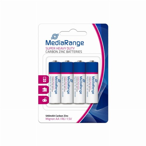 Baterie cynkowo-węglowe MediaRange MRBAT144 Carbon-Zinc, Mignon AA|R6|1.5V, Pack 4 - 969460