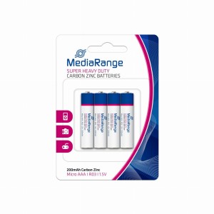 Baterie cynkowo-węglowe MediaRange MRBAT141 Carbon-Zinc, Micro AAA|R03|1.5V, Pack 4