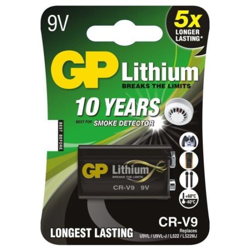 Bateria litowa GP Lithium 9V CR-V9 / L522 / LA522 / 6f22 - 1467962